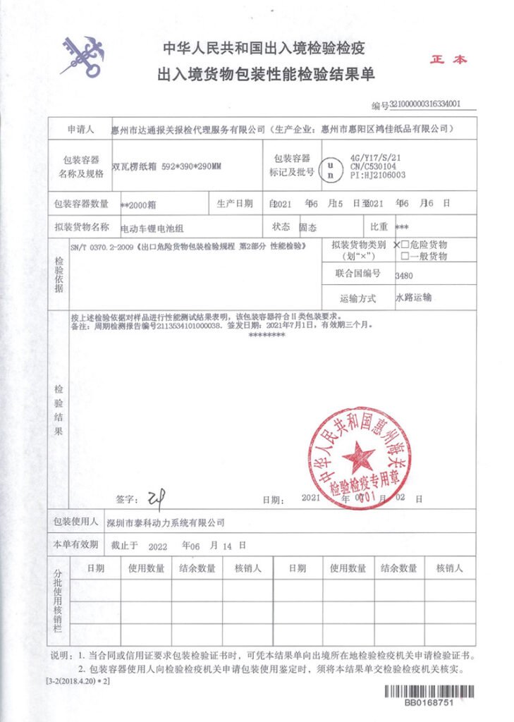 Dangerous Goods Packaging certification