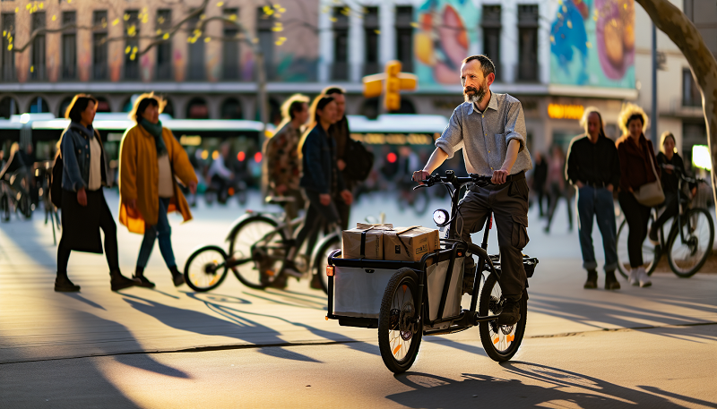 electric cargo bike in urban delivery