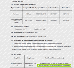 TP6136 IP6X test