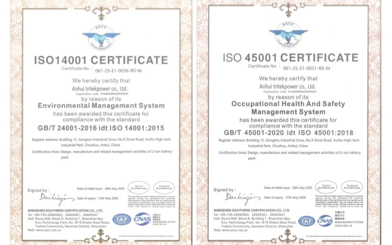 Tritek’s Anhui Factory Achieves ISO 14001 and ISO 45001 Certification