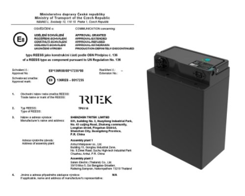 UN R136 certified TP6110