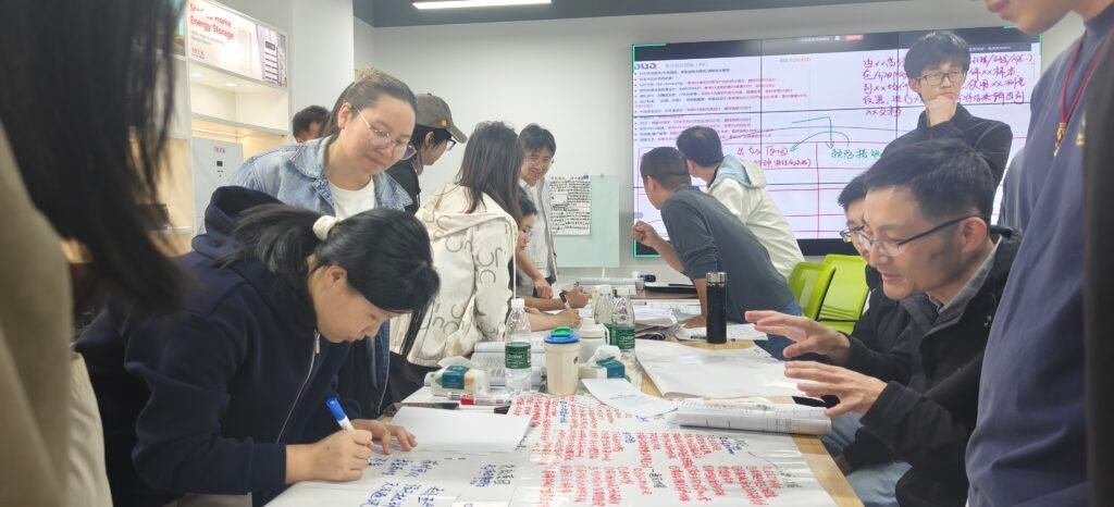 Design team performing DFMEA for battery components